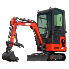 1-Ton Mini Excavator with Pilot Controls & Cab | 13.5 hp B&S Engine | HUAYEE HY12F