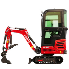 1-Ton Mini Excavator with Pilot Controls & Cab | 13.5 hp B&S Engine | HUAYEE HY14F