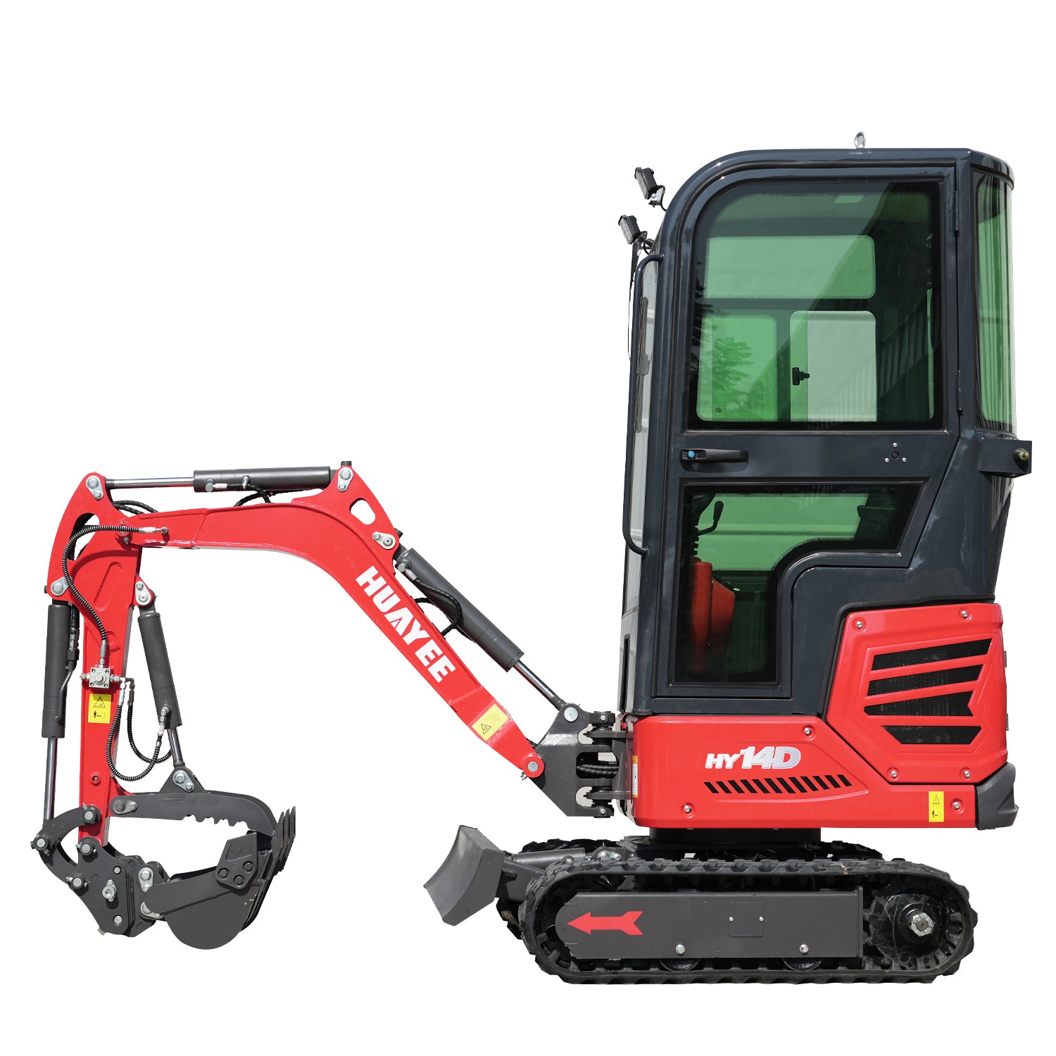 1.2 Ton Mini Excavator with Enclosed Cab, 13.5 hp B&S Engine | HUAYEE HY14D