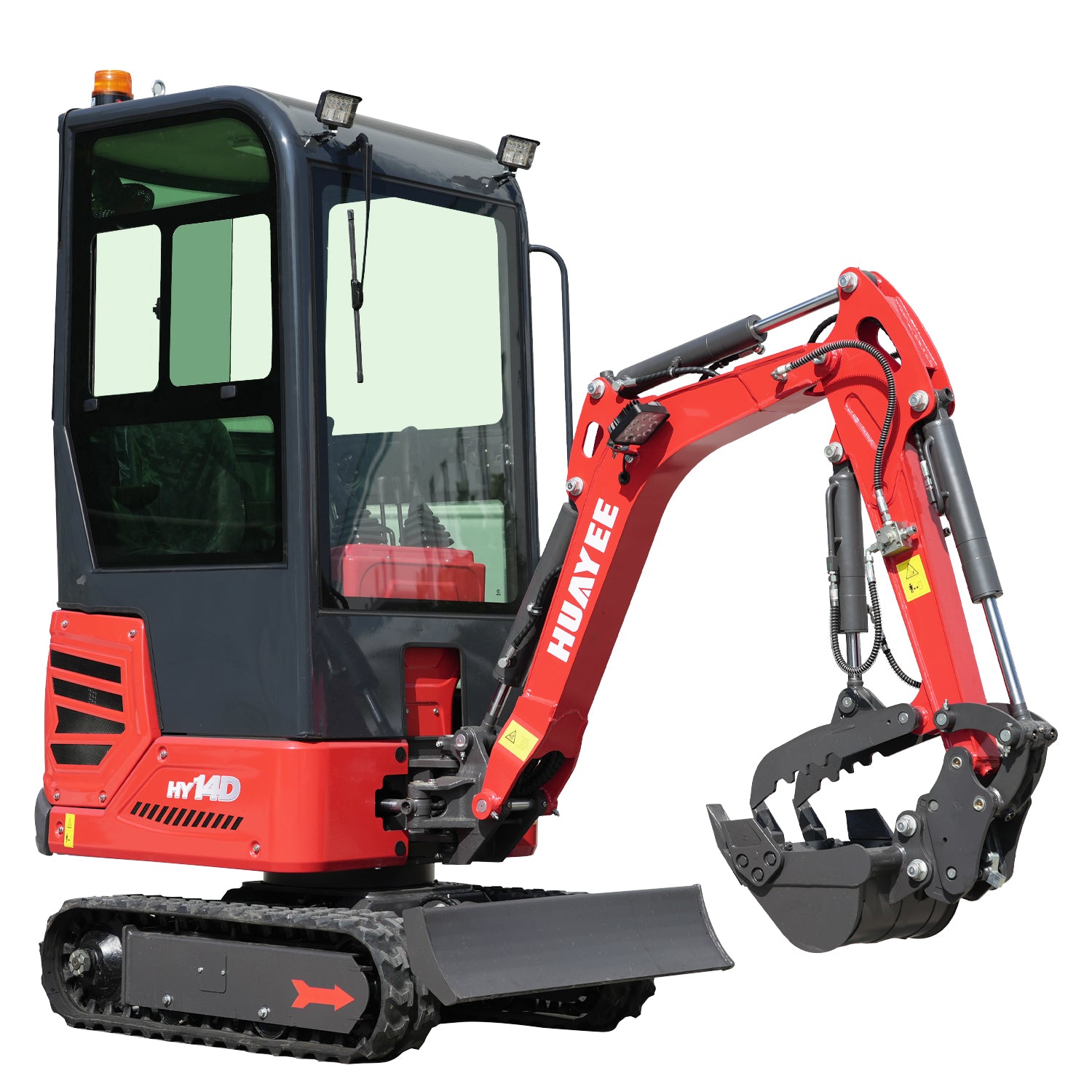 1.2 Ton Mini Excavator with Enclosed Cab, 13.5 hp B&S Engine | HUAYEE HY14D