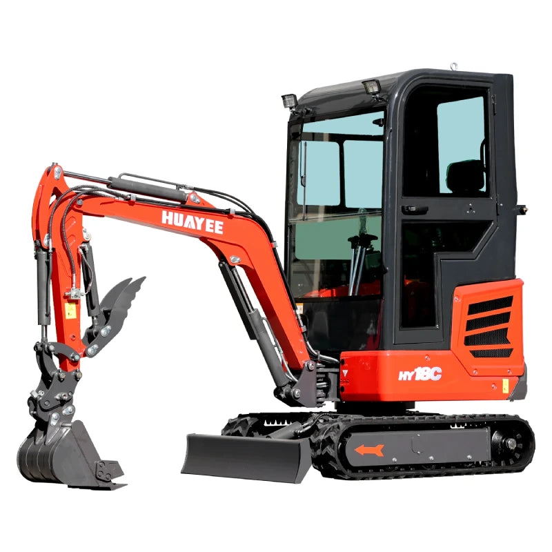 2-Ton Mini Excavator | 14hp Kubota Engine | Climate-Controlled Cab | HUAYEE HY18C