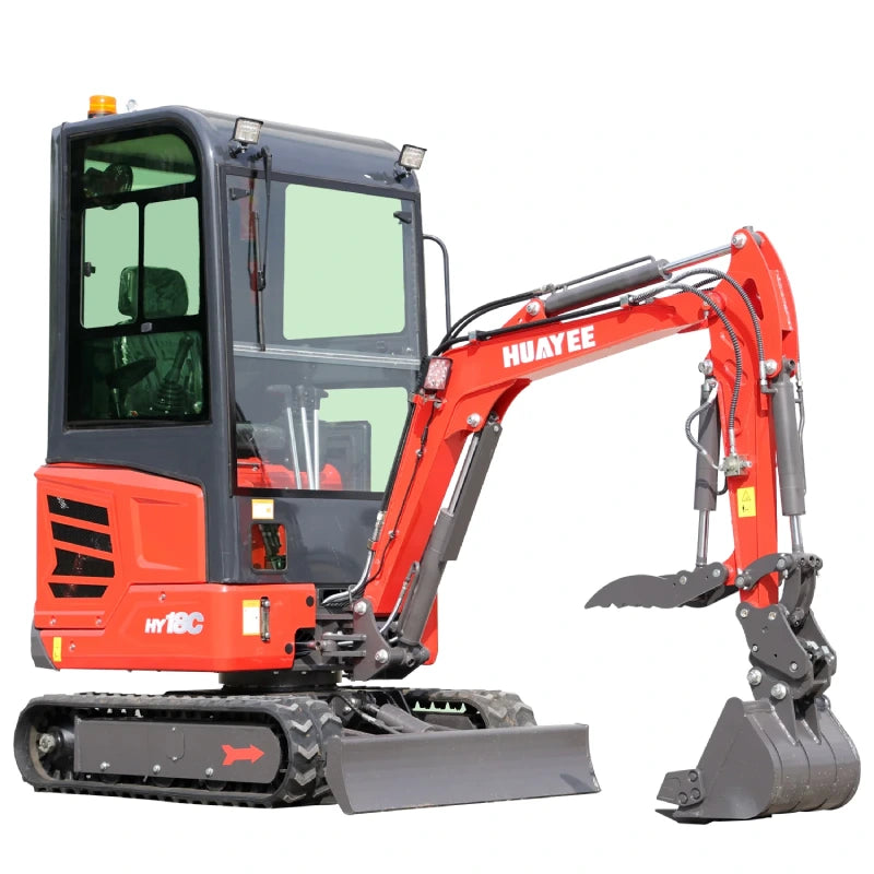 2-Ton Mini Excavator | 14hp Kubota Engine | Climate-Controlled Cab | HUAYEE HY18C