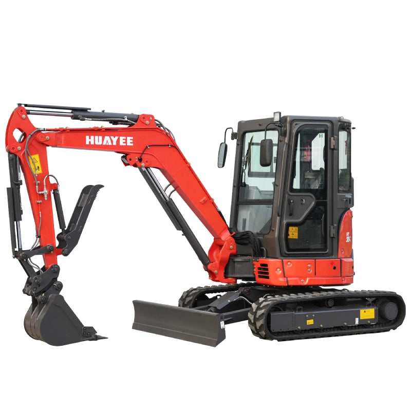 3.5 ton industrial mini excavator with 24hp yanmar engine & enclosed cab | huayee hy35c