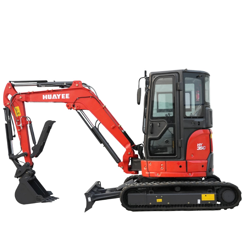 3.5 ton industrial mini excavator with 24hp yanmar engine & enclosed cab | huayee hy35c