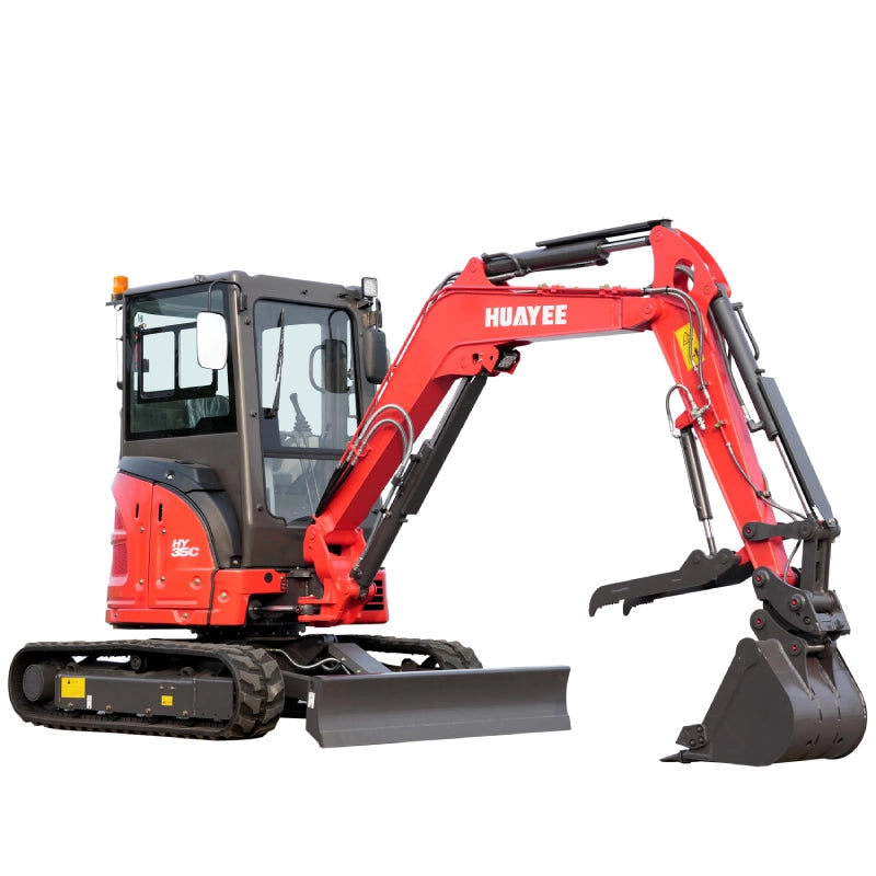 3.5 Ton Industrial Mini Excavator with 24HP Yanmar Engine & Enclosed Cab | HUAYEE HY35C