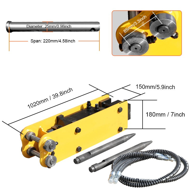 Hydraulic Hammer for 1-1.8 Ton Mini Excavators on Sale | HUAYEE