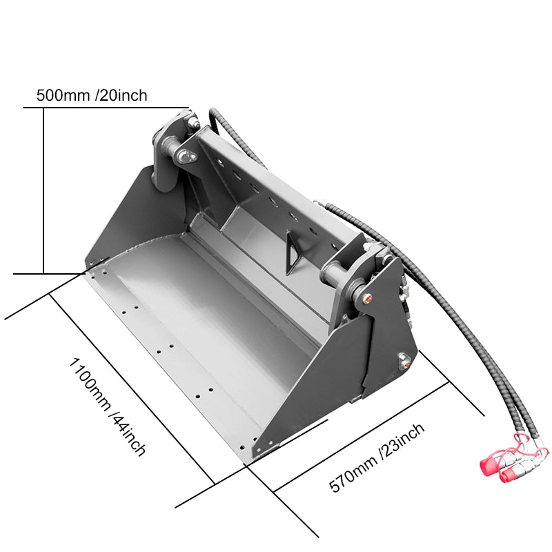 mini skid steer loader 4-in-1 bucket attachment size