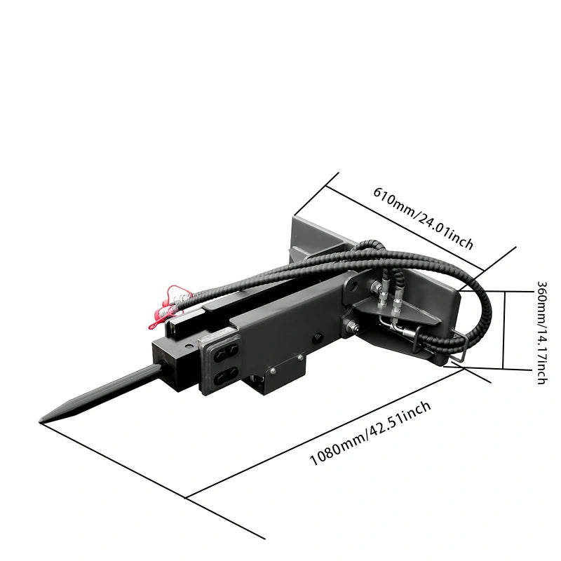 mini skid steer loader breaker attachment size