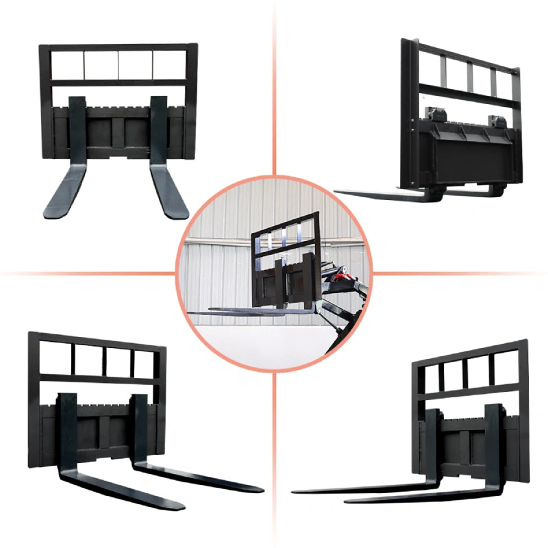 mini skid steer loader fork attachment angle display