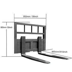 mini skid steer loader fork attachment size