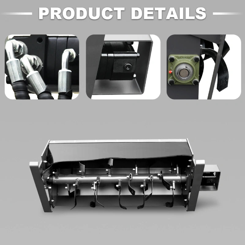 mini skid steer loader rotary plow attachment detail