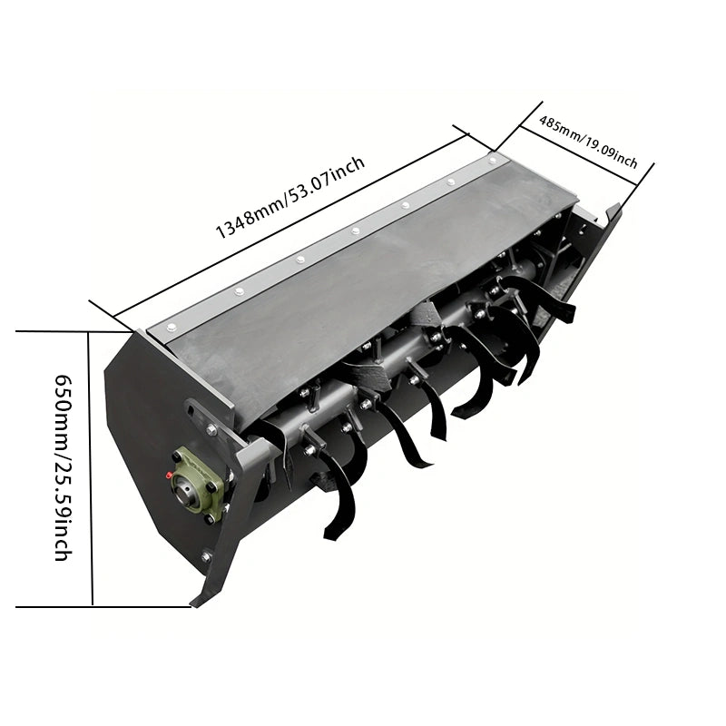 mini skid steer loader rotary plow attachment size